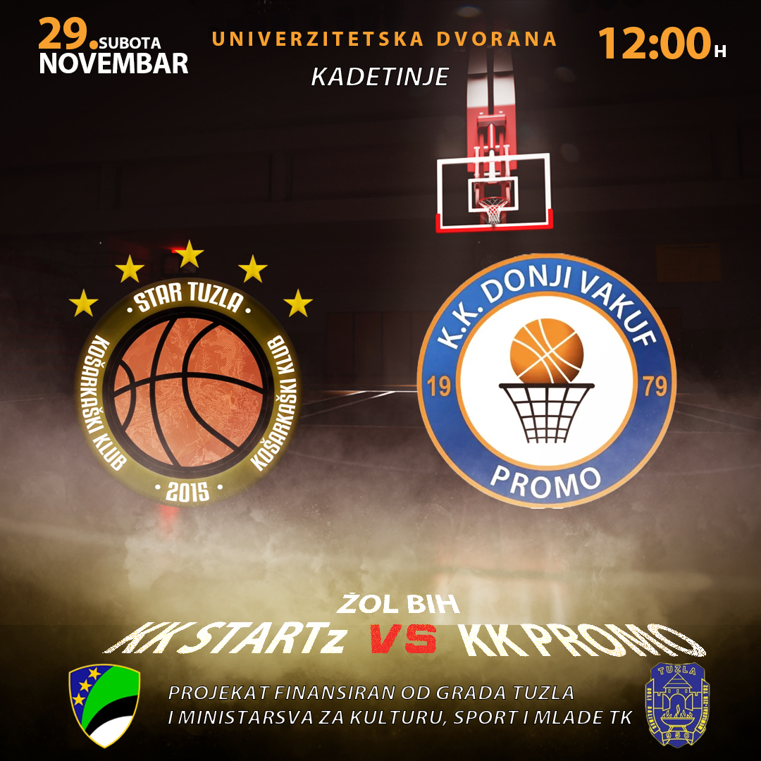 Utakmica 4. kola ŽOL BiH: kadetkinje KK STARTz protiv KK Promo Donji Vakuf u Univerzitetskoj dvorani