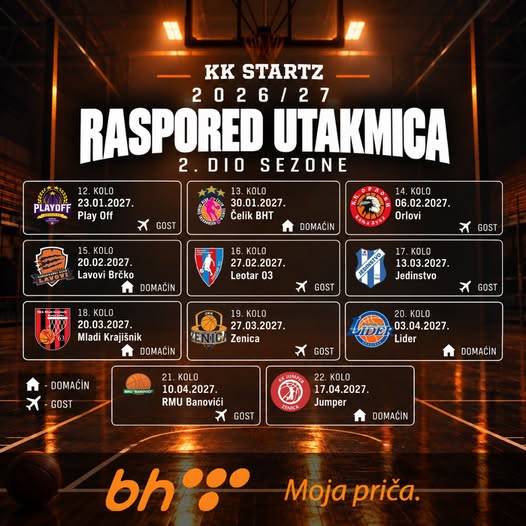 RASPORED UTAKMICA 2.DIO SEZONE